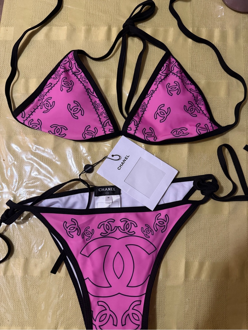 Pink Logo Swim Suit NEW Size M